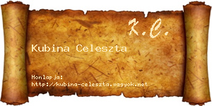 Kubina Celeszta névjegykártya